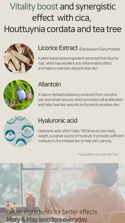 [MARY&MAY] Cica Houttuynia Cordata Tea Tree Calming Mask Pack - 30 sheets