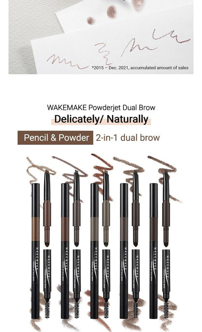 [WAKEMAKE] Powder Jet Dual Brow 0.75g - #05 Dark Brown