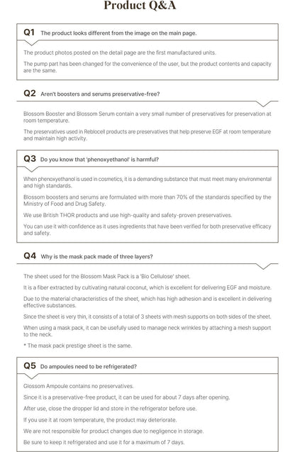 [reblocell] Flossom Regenerating Facial Mask EGF 1ppm 1 Sheet