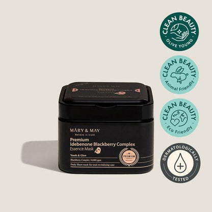 [MARY&MAY] Premium Idebenone Blackberry Complex Essence Mask 20EA/250g