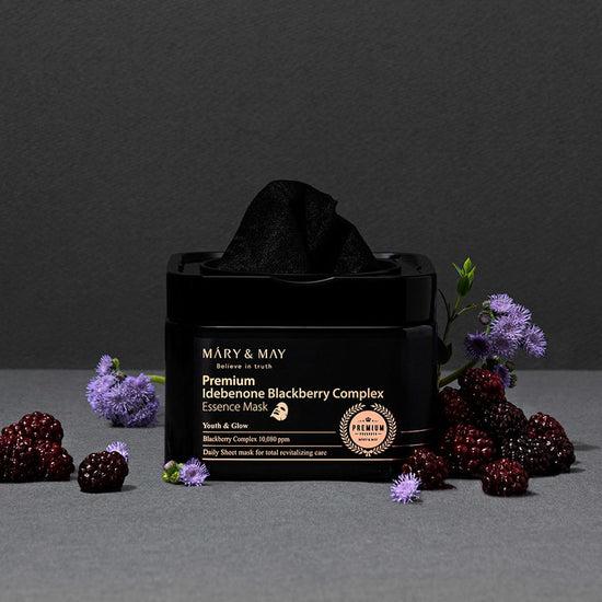 [MARY&MAY] Premium Idebenone Blackberry Complex Essence Mask 20EA/250g