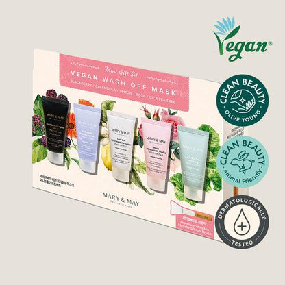 [MARY&MAY] Vegan Wash Off Mask Mini Gift Set (30g x5)