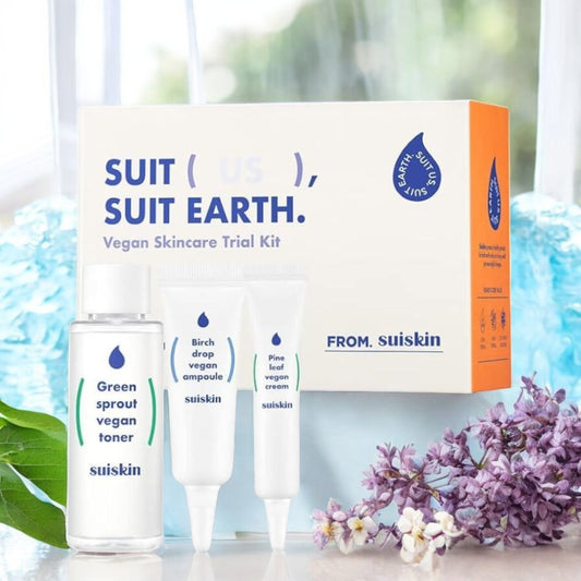 [Suiskin] Vegan skincare Trial kit (Toner50ml + Ampoule10ml+ Cream10ml)