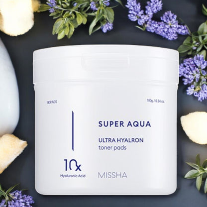 [MISSHA] Super Aqua Ultra Hyalron Toner Pads 180g/ 90pcs