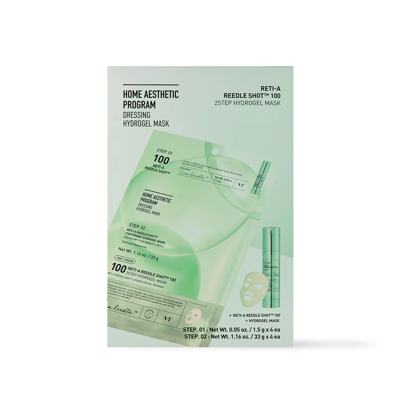 [VT Cosmetics] RETI-A Reedle Shot 100 2STEP Hydrogel Mask - 2type