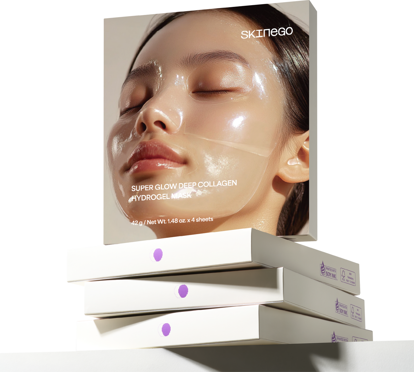 [SKINEGO] Super Glow Deep Collagen Hydrogel Mask 4ea