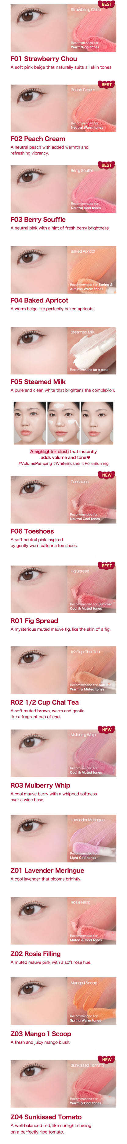 [tiptoe] Blurry Puree Blush 5g - 16 Colors