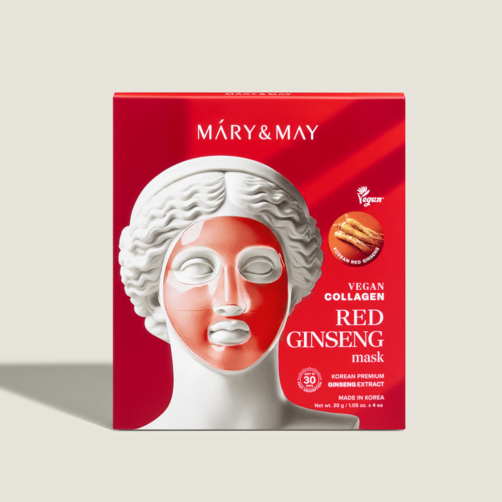 [MARY&MAY] Vegan Collagen Red Ginseng Mask (30g x4)
