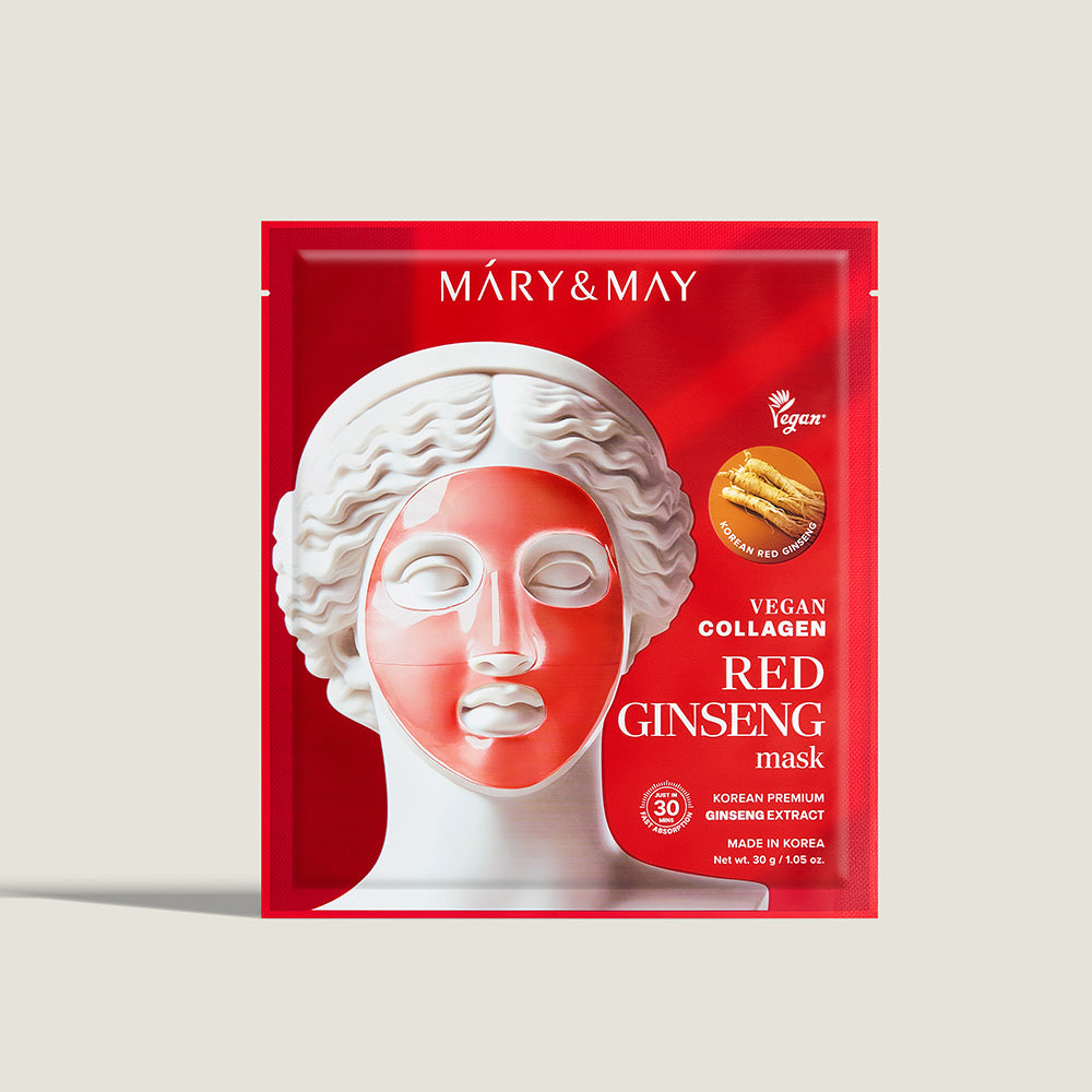 [MARY&MAY] Vegan Collagen Red Ginseng Mask (30g x4)