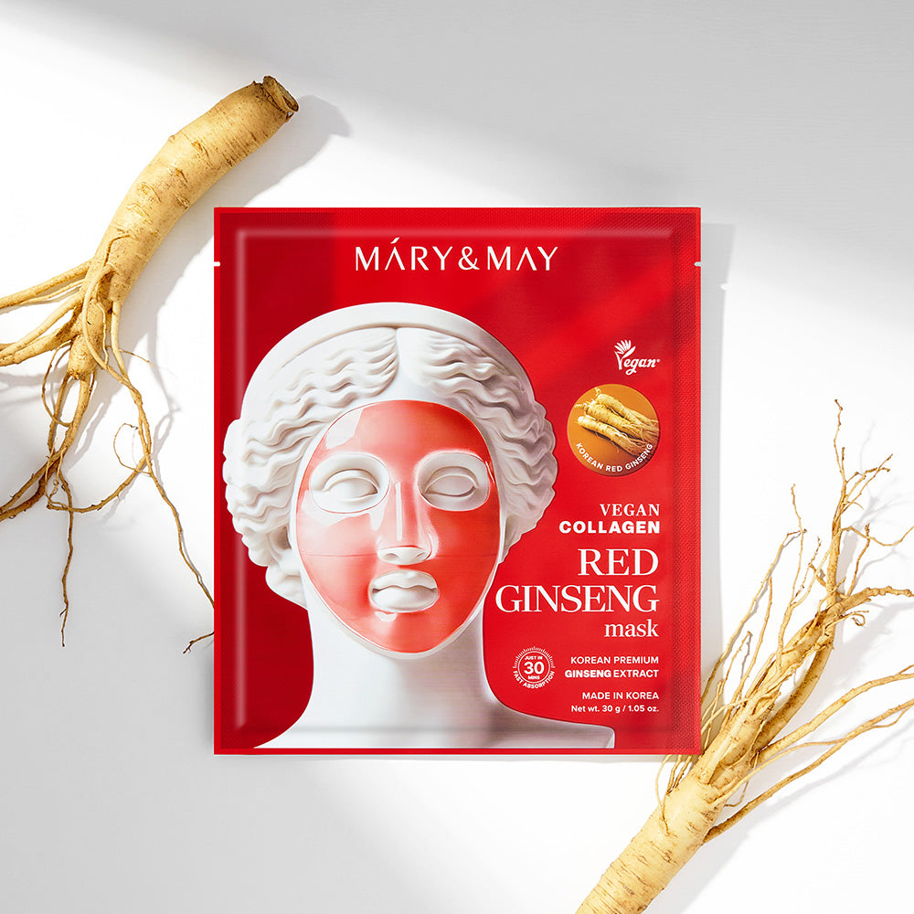 [MARY&MAY] Vegan Collagen Red Ginseng Mask (30g x4)