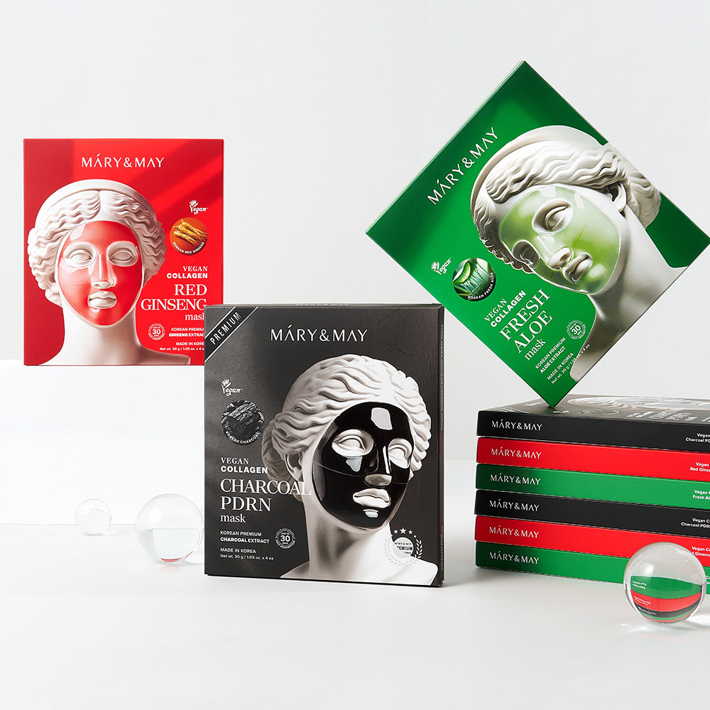 [MARY&MAY] Vegan Collagen Red Ginseng Mask (30g x4)