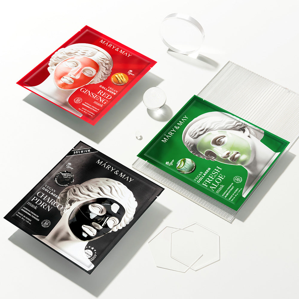 [MARY&MAY] Vegan Collagen Red Ginseng Mask (30g x4)