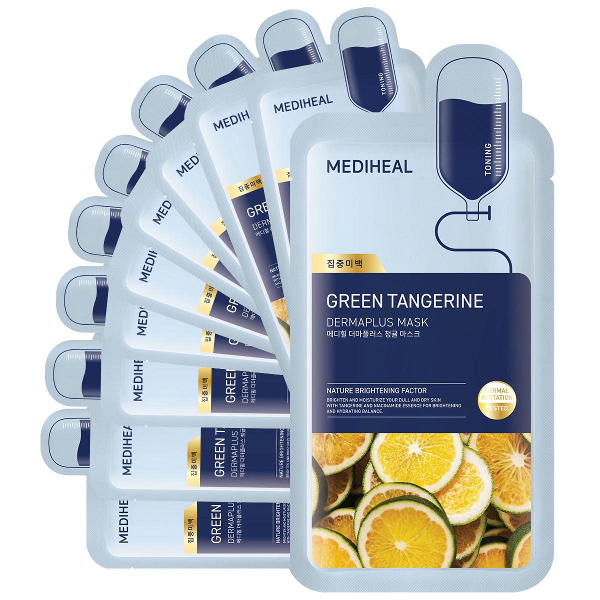 [MEDIHEAL] Derma Plus Green Tangerine Mask 10ea
